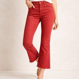 Pilcro Script High Rise Crop Flare Jeans Rust Red Size 30 Anthropologie